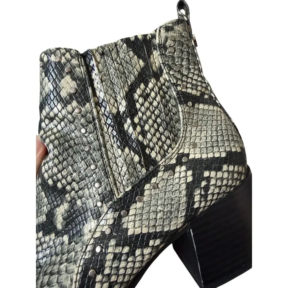 Circus by Sam Edelman Snakeskin Heeled Zip Ankle Boots